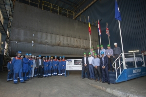 Keel-laying for Hanson aggregate dredger 