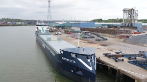 New hybrid-electric vessel loads first cargo at ABP Ipswich