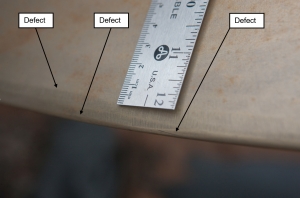 Small propellor defects can result in increased radiated noise