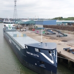 New hybrid-electric vessel loads first cargo at ABP Ipswich