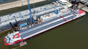 World’s first hybrid solar-powered inland shipping vessel